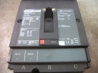 SQUARE D POWERPACT I-LINE HG CIRCUIT BREAKER HGA36040 40AMP 600VOLT 3POLE