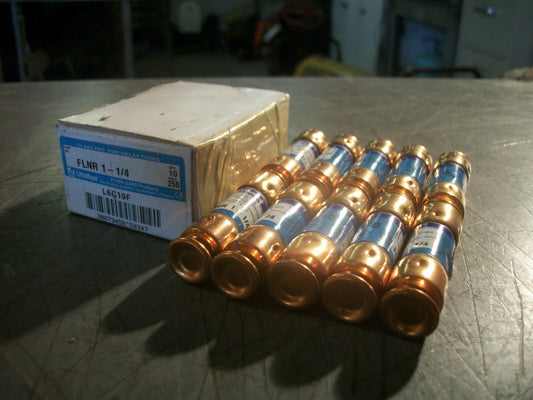 LITTELFUSE BOX OF 10 POWR-GARD FUSES FLNR1-1/4 1-1/4AMP 250VOLT NIB