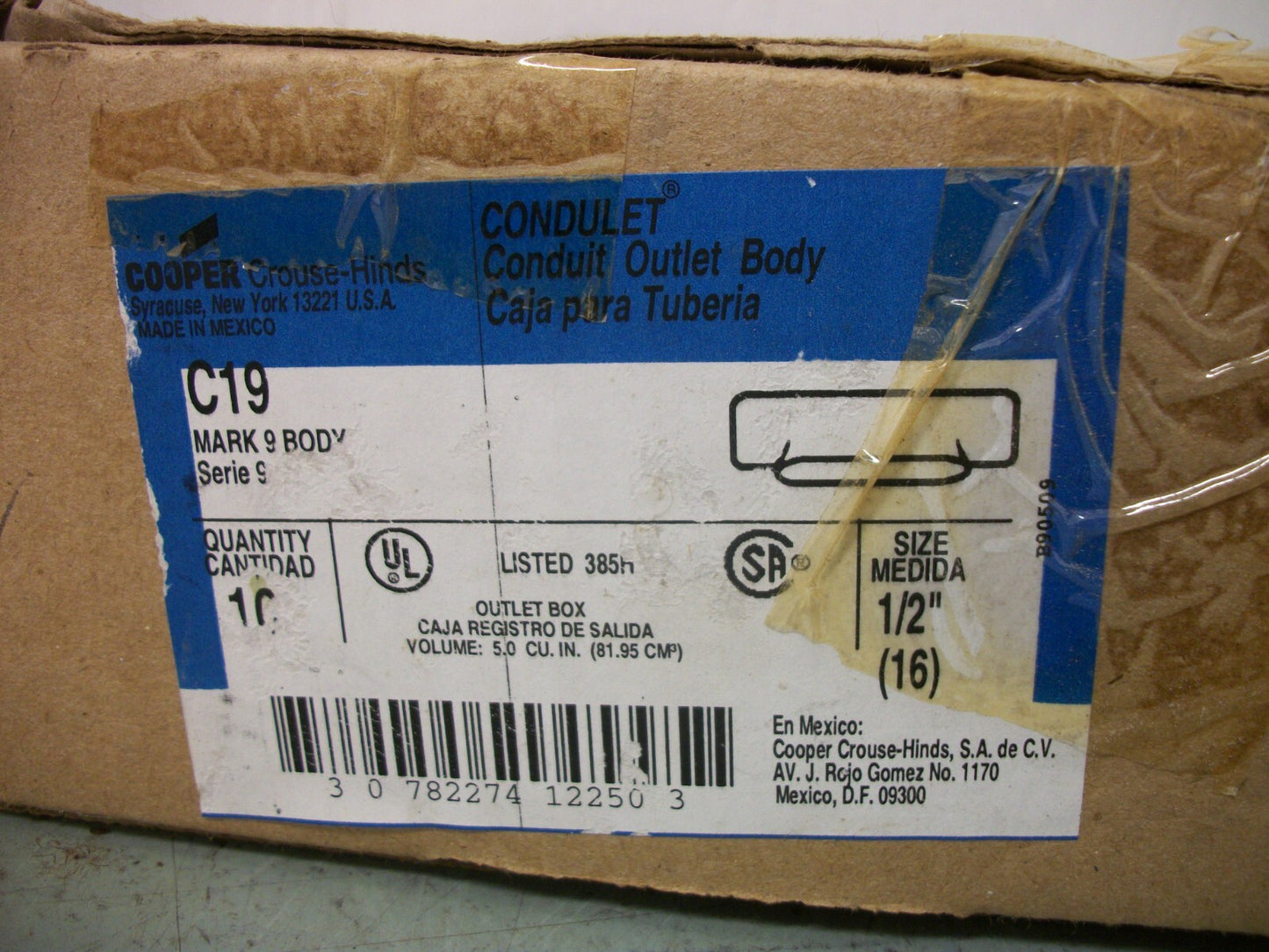 CROUSE-HINDS CONDULET BOX OF 9 MARK 9 BODY CONDUIT OUTLETS C19 NIB