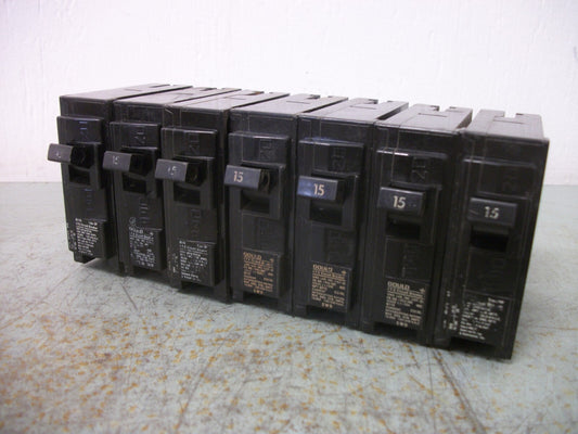 SIEMENS LOT OF 7 QP CIRCUIT BREAKERS Q115 15AMP 240VOLT 1POLE