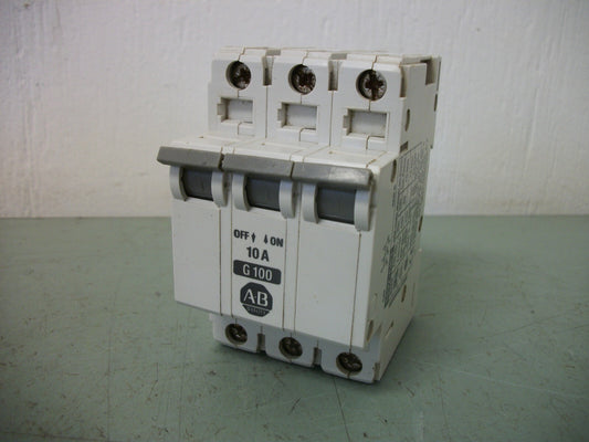 ALLEN-BRADLEY MOTOR CIRCUIT BREAKER 1492-CB3G100 10AMP 480VOLT 3POLE