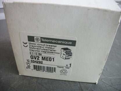 TELEMECANIQUE MOTOR CIRCUIT BREAKER GV2ME01 0.1-0.16AMP NIB