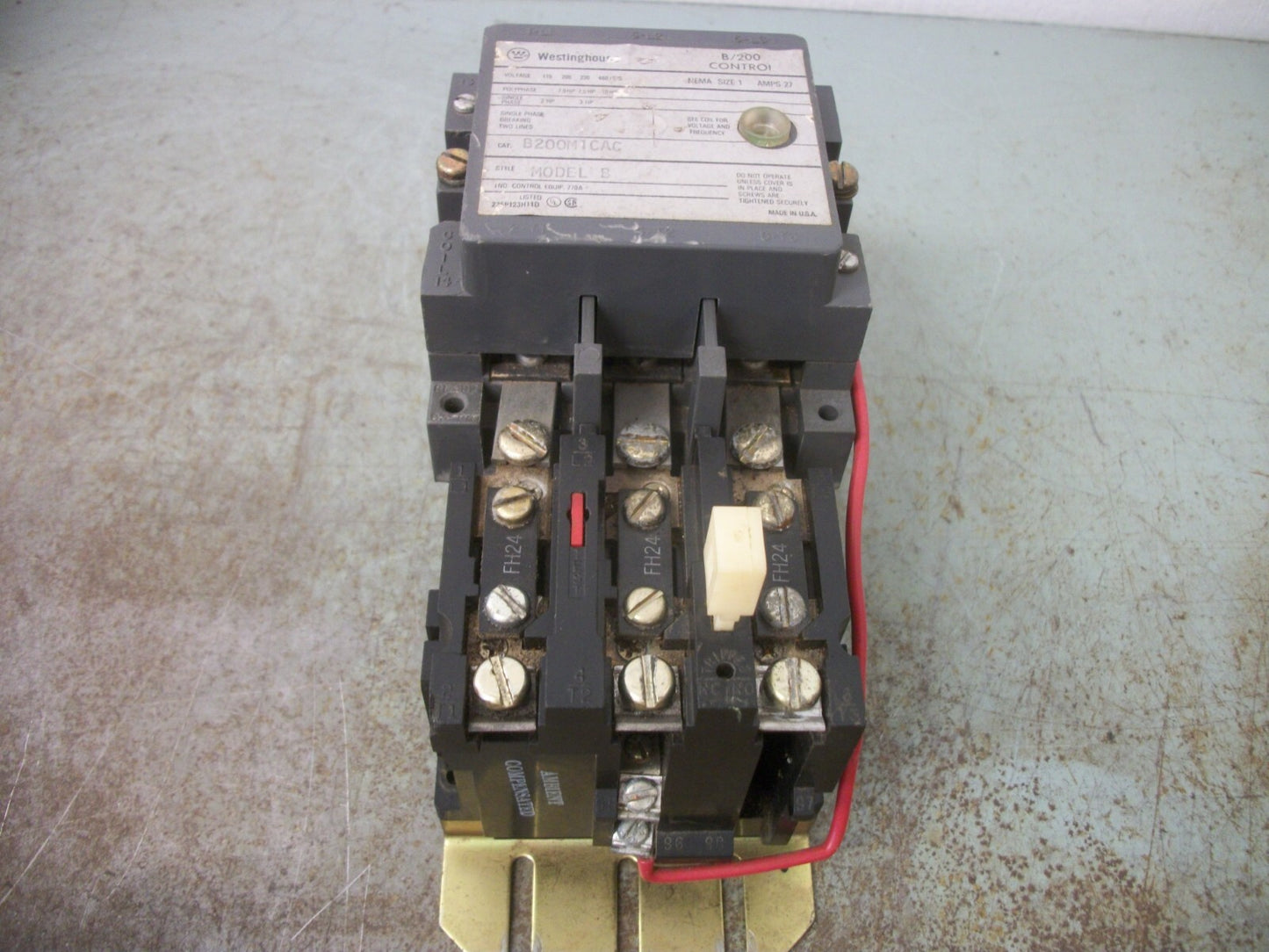 WESTINGHOUSE B/200 CONTROL SIZE 1 MOTOR STARTER B200M1CAC 120VCOIL 3PH 600V 10HP