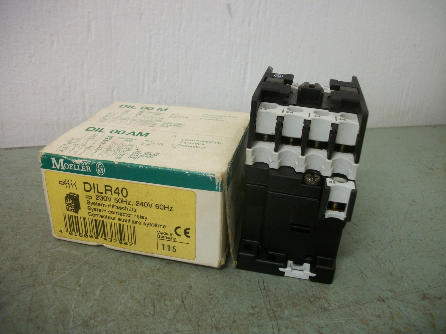 KLOCKNER-MOELLER INDUSTRIAL RELAY DILR40 240VCOIL 15AMP 600VOLT NIB