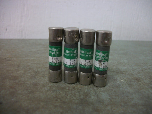 LITTELFUSE LOT OF 4 TIME DELAY FUSES FLM1-6/10 1-6/10AMP 250VOLT
