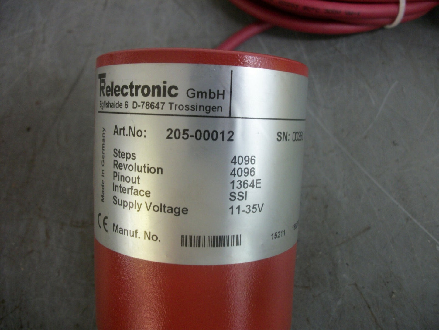 RELECTRONIC GmbH ROTARY ENCODER UNIT 205-00012 4096 STEPS/REVOLUTION 11-35VOLT