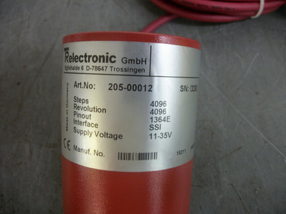 RELECTRONIC GmbH ROTARY ENCODER UNIT 205-00012 4096 STEPS/REVOLUTION 11-35VOLT