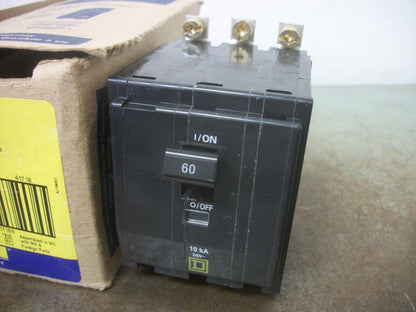 SQUARE D QOB CIRCUIT BREAKER QOB360 60AMP 240VOLT 3POLE NIB