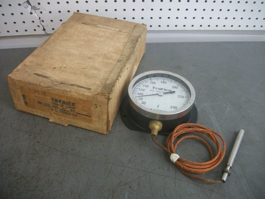TRERICE 4-1/2" PRESSURE GAUGE 600C 30-240PSI NIB