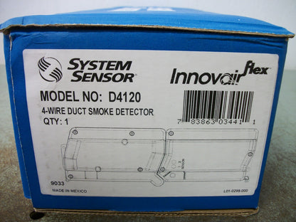SYSTEM SENSOR INNOVAIR FLEX 4-WIRE DUCT SMOKE DETECTOR D4120 NIB