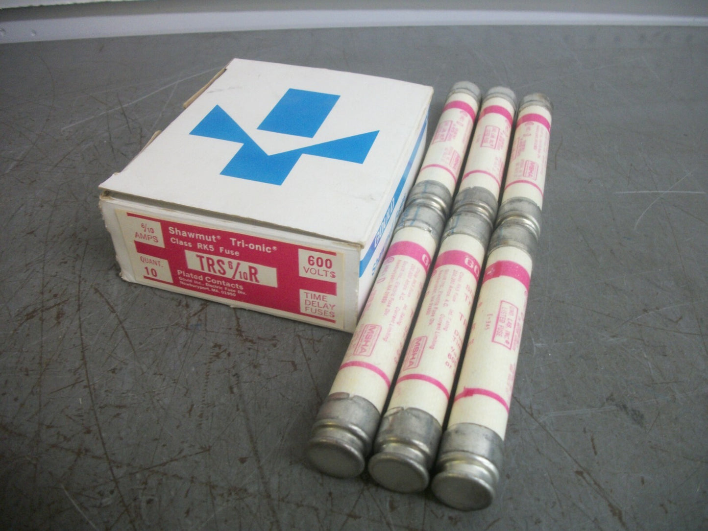 GOULD SHAWMUT BOX OF 6 TRI-ONIC FUSES TRS6/10R 6/10AMP 600VOLT NIB