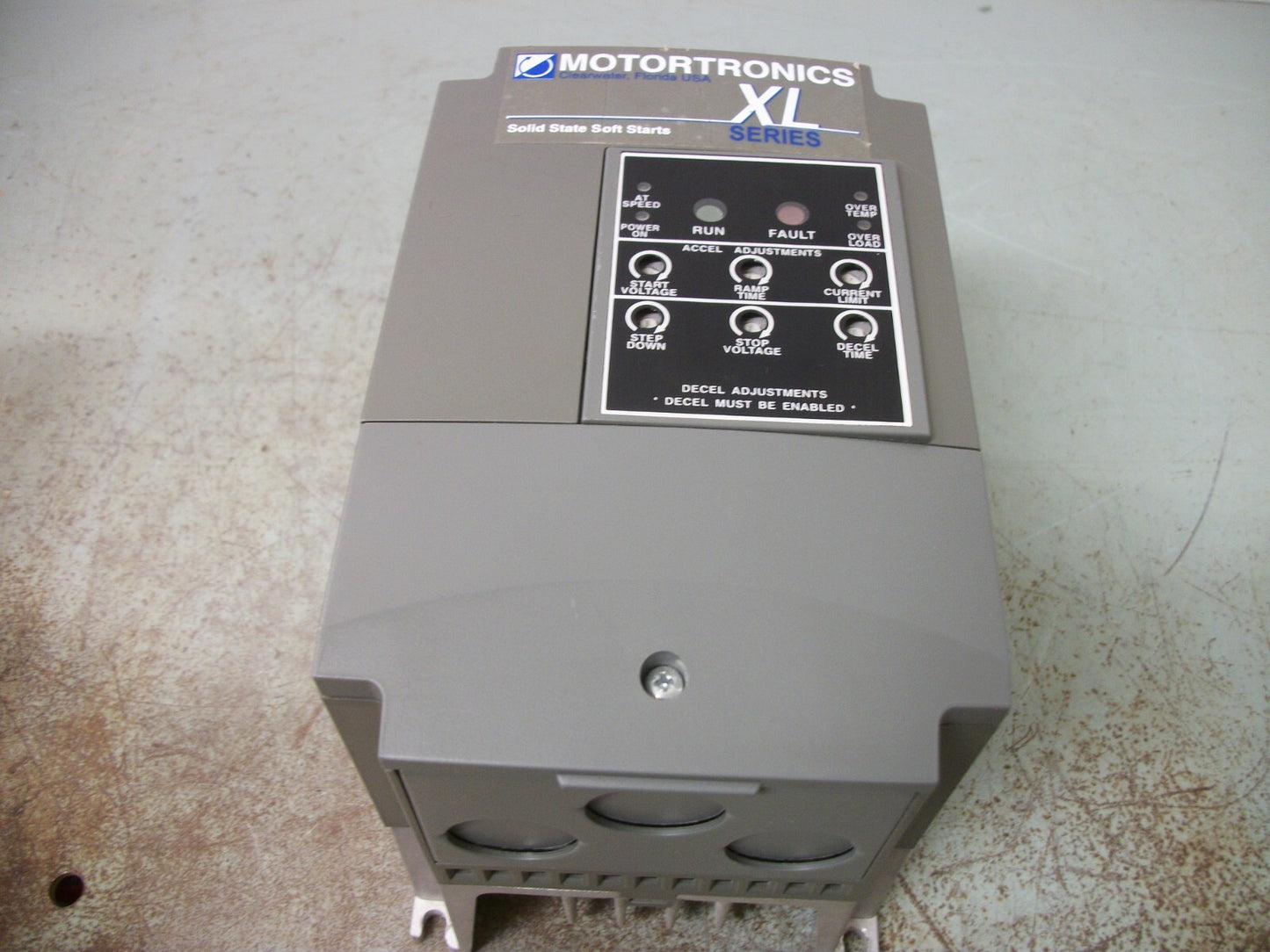 MOTORTRONICS XL SOLID STATE SOFT START DRIVE XLC-3-P 480VOLT 11AMP 3PH NOB