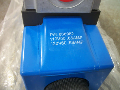 VICKERS TWO-STAGE PILOG VALVE DG4S4LW-016C-B-60 120VCOIL .69AMP NOB