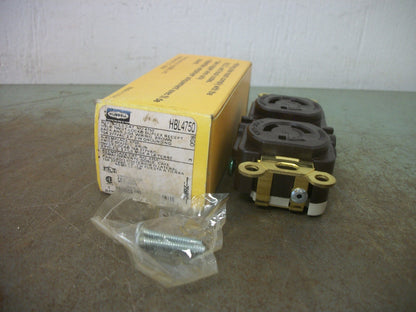HUBBELL TWIST-LOCK DUPLEX RECEPTACLE HBL4750 15AMP 277VOLT 2P 3W GRND NIB
