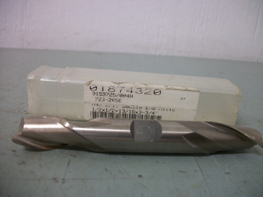MSC 1/2" 13/16" LOC 3-3/4" OAL 2 FLUTE COBALT SQUARE END MILL 723-2056 NEW
