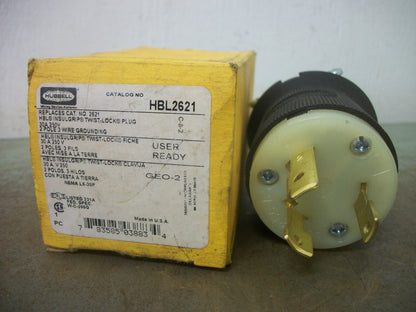 HUBBELL TWIST-LOCK PLUG HBL2621 30AMP 250VOLT 2P 3W GRND NIB