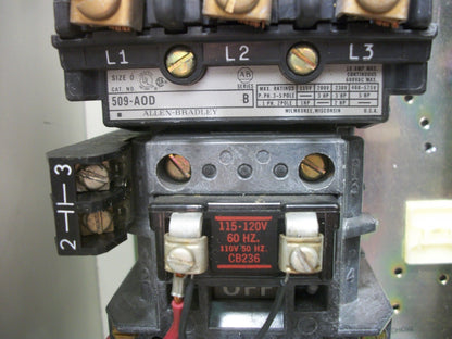 ALLEN-BRADLEY STARTER COMBO SIZE 0 509-AOD 120VCOIL 30AMP FUSIBLE