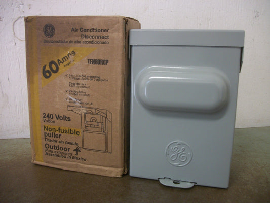 GE PULL-OUT NON-FUSIBLE AIR CONDITIONER DISCONNECT TFN60RCP 60AMP 240VOLT NIB