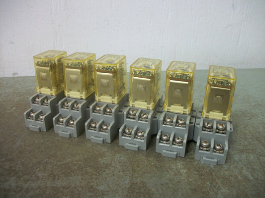 IDEC LOT OF 6 DPDT RELAYS RH2B-UL 24VCOIL