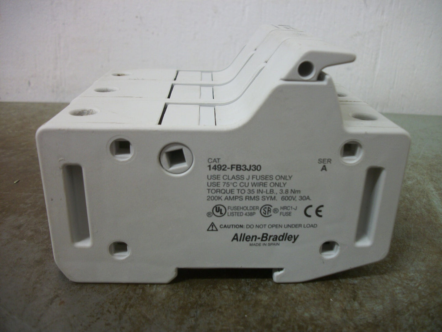 ALLEN-BRADLEY CLASS J FUSEHOLDER 1492-FB3J30 30AMP 600VOLT 3POLE