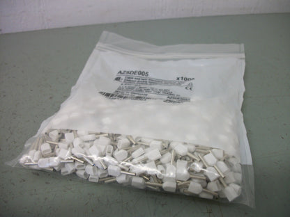 TELEMECANIQUE LOT OF 1000 0.5MM2 8MM WHITE INSUL CABLE TWIN ENDS AZ5DE005 NEW