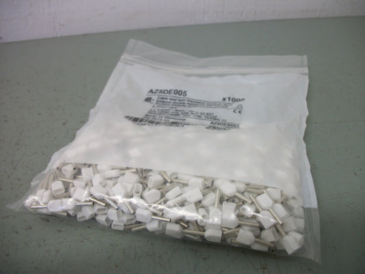 TELEMECANIQUE LOT OF 1000 0.5MM2 8MM WHITE INSUL CABLE TWIN ENDS AZ5DE005 NEW