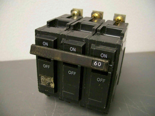 GE THQB CIRCUIT BREAKER THQB32060 60AMP 240VOLT 3POLE OLD