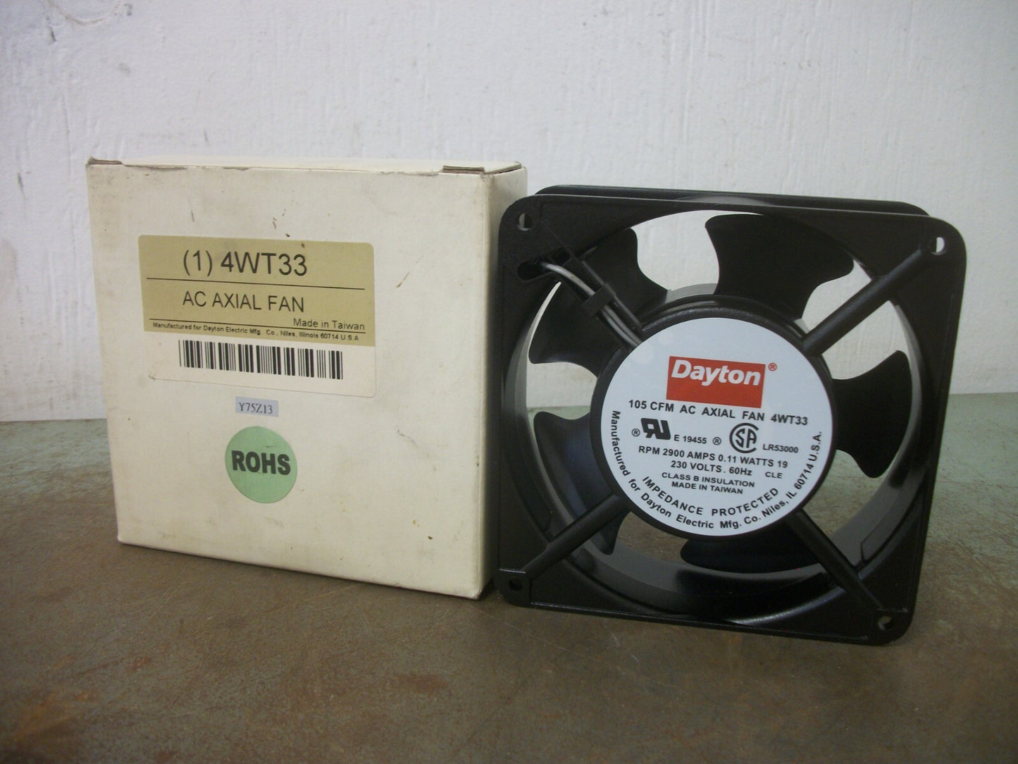 DAYTON AC AXIAL FAN 4WT33 230VOLT 105CFM 2900RPM NIB