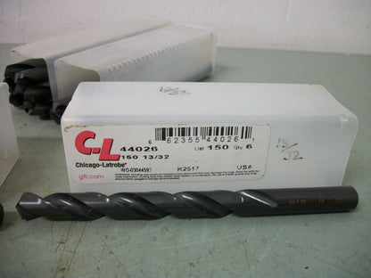 CLEVELAND LOT OF 16 13/32" 5-1/4" OAL HIGH SPEED STEEL JOBBER DRILL 63687263 NEW
