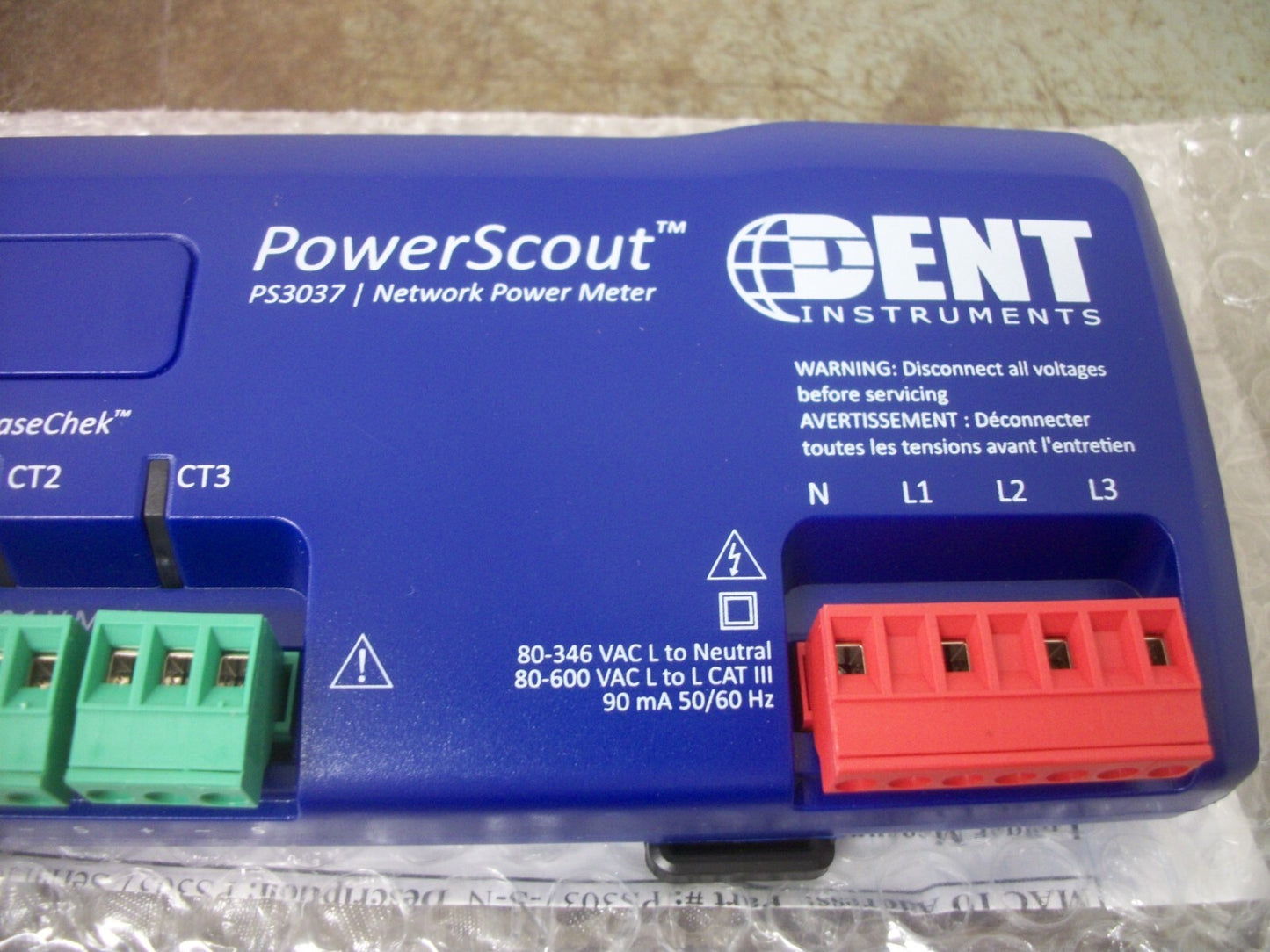 DENT INSTRUMENTS POWERSCOUT PS3037 NETWORK POWER METER PS3037SN NOB