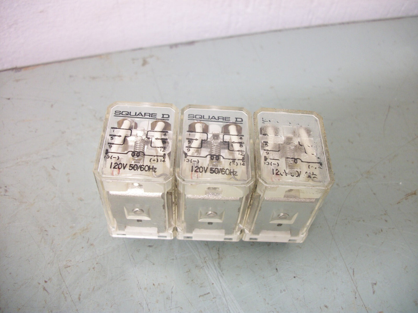 SQUARE D LOT OF 3 DPDT MINI GP RELAYS 8501RS42M1P14V20 10AMP 120VCOIL
