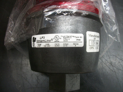 FEDERAL SIGNAL STREAMLINE RED STROBE LIGHT LP3P-120R 120VOLT NIB