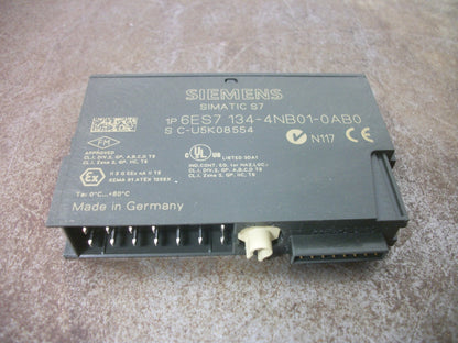 SIEMENS SIMATIC S7 2-CH THERMOCOUPLE ANALOG INPUT MODULE 6ES7 134-4NB01-0AB0