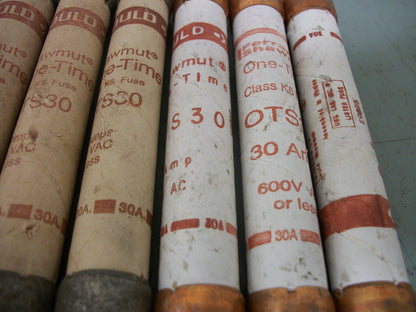 GOULD SHAWMUT LOT OF 7 ONE-TIME FUSES OTS7 7AMP 600VOLT