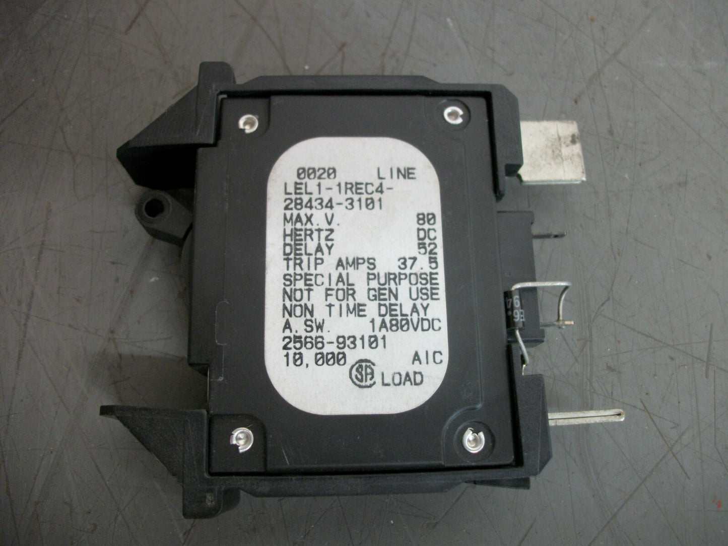 AIRPAX CIRCUIT BREAKER LEL1-1REC4-28434-3101 30AMP 80VOLT 1POLE