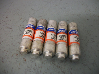 FERRAZ-SHAWMUT LOT OF 5 AMP-TRAP 2000 FUSES ATDR10 10AMP 600VOLT