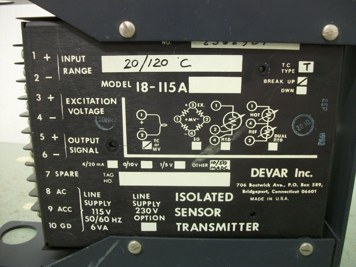 DEVAR ISOLATED SENSOR TRANSMITTER MODULE 18-115A