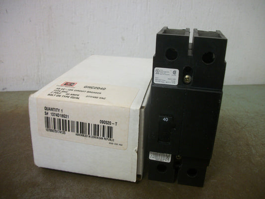 CUTLER-HAMMER GHC CIRCUIT BREAKER GHC2040 40AMP 480VOLT 2POLE NIB