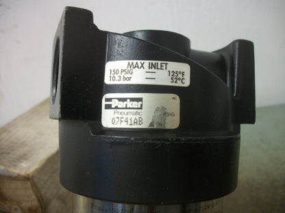 PARKER 3/4" PNEUMATIC FILTER 07F41AB 150PSIG 10.3BAR NIB