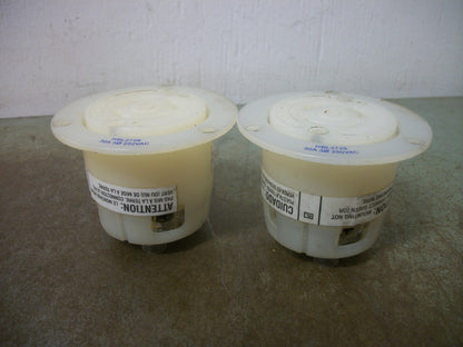 HUBBELL LOT OF 2 FLANGED TWIST-LOCK RECEPTACLES HBL2726 30A 250V 3PH 3P 4W GRND