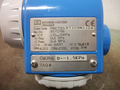 ENDRESS+HAUSER CERABAR PRESSURE TRANSMITTER PMC731-R71C9M11SA NOB