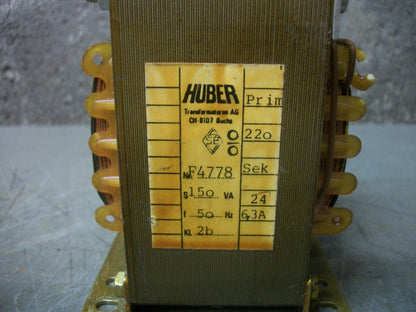 HUBER 150VA 1PH TRANSFORMER F4778 HV 220 LV 24