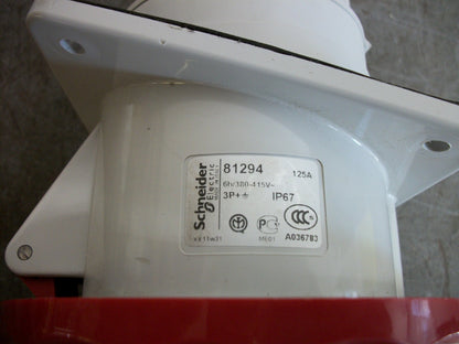 SQUARE D PIN & SLEEVE RECEPTACLE 81294 125AMP 380/415VOLT 3POLE GROUND