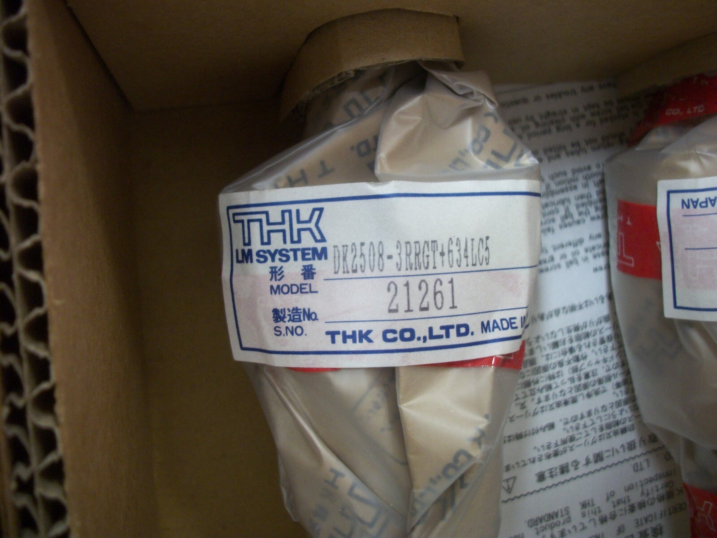 THK BOX OF 2 PRECISION BALL SCREWS DK2508-3RRGT+634LC5 NIB