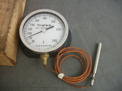 TRERICE 4-1/2" PRESSURE GAUGE 600C 30-240PSI NIB