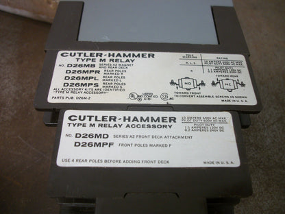 CUTLER-HAMMER TYPE M RELAY D26MRD 24VCOIL 10AMP 600VOLT NEW