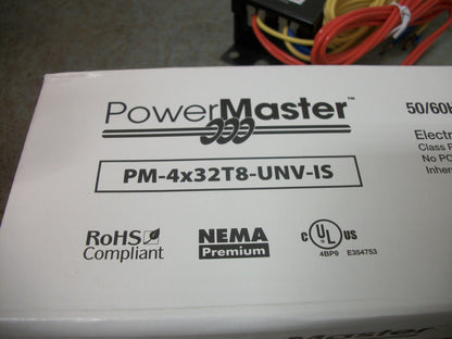 EIKO POWER MASTER ELECTRONIC BALLAST PM-4X32T8-UNV-IS 120-277VOLT NIB