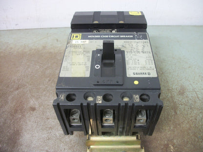 SQUARE D I-LINE FH CIRCUIT BREAKER FH36015 15AMP 600VOLT 3POLE GRAY