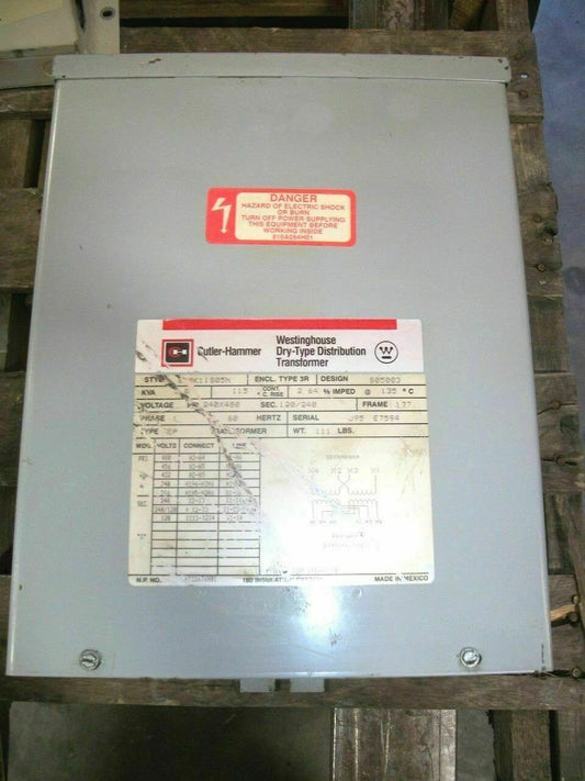 CUTLER-HAMMER 5KVA 1PH TRANSFORMER TYPE 3R S10K11S05N HV 240X480 LV 120/240