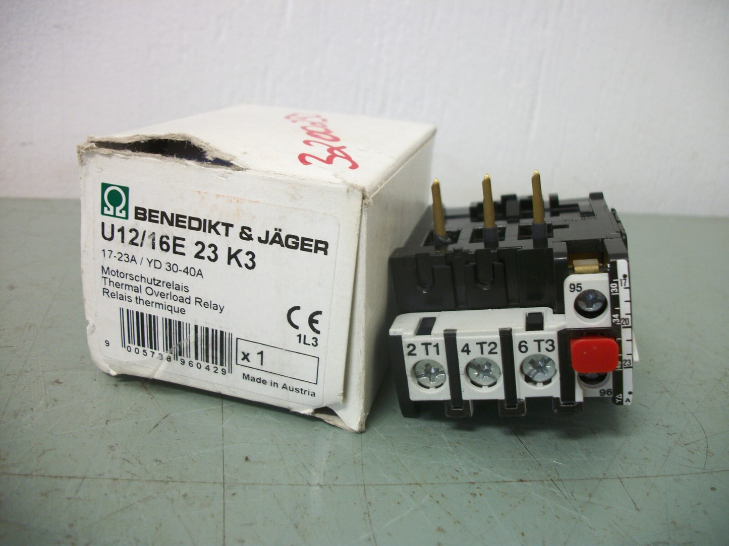 BENEDIKT & JAGER THERMAL OVERLOAD RELAY U12/16E 23 K3 17-23AMP NIB